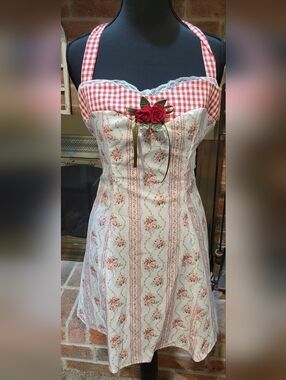 SHEIN Pastel Pink and Soft Green Floral Print Dress